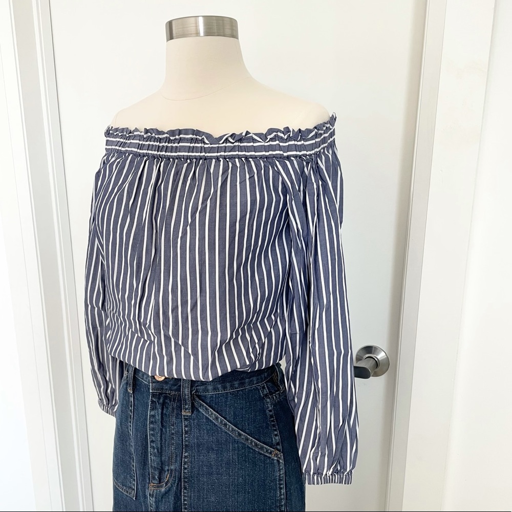 J.Crew | Striped Off-Shoulder Top - Picture 3 of 10